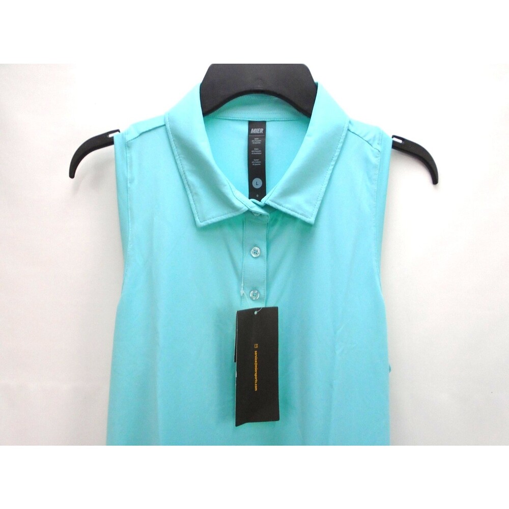 Womens Mier Sleeveless polo shirt size L Cooler UPF 50+ Quick Dry Golf/Tennis - Picture 2 of 7